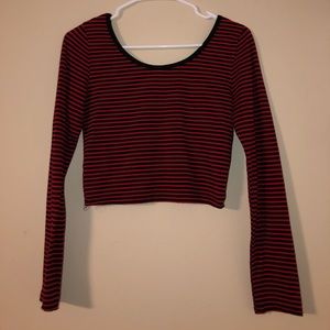 Wet Seal Long sleeve stripped top